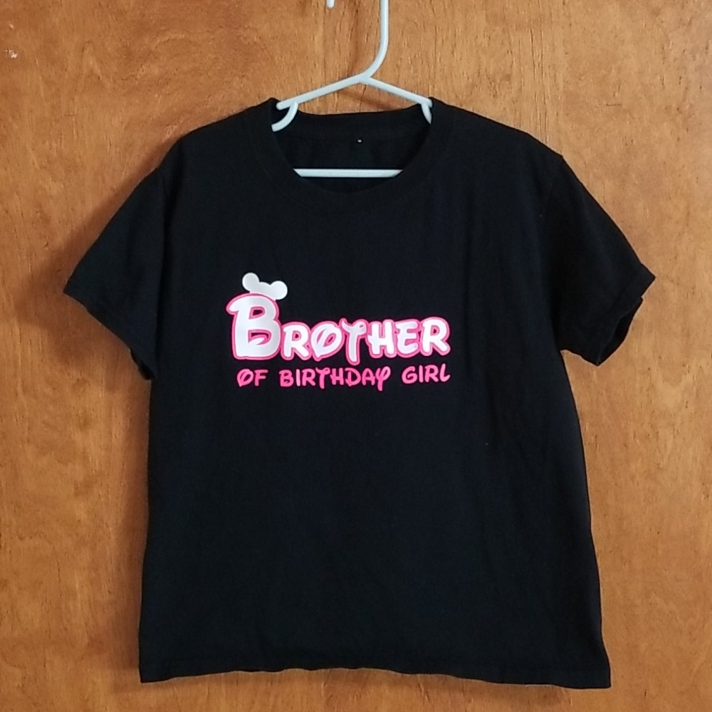 Hand Crafted Brother of Birthday Girl Tee